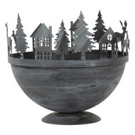 Clayre & Eef | Decoratie schaal (set van 2) Grijs ø 19x17 / ø 13x14 cm | 6Y5787