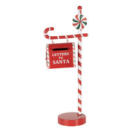 Clayre & Eef | Brievenbus Rood Wit 20x12x51 cm | 6Y5857