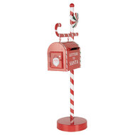 Clayre & Eef | Brievenbus Rood Wit 20x12x51 cm | 6Y5857