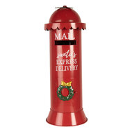 Clayre &amp; Eef | Brievenbus Rood Wit &oslash; 19x52 cm | 6Y5859