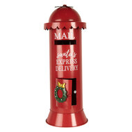 Clayre &amp; Eef | Brievenbus Rood Wit &oslash; 19x52 cm | 6Y5859