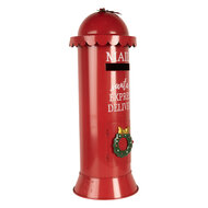 Clayre &amp; Eef | Brievenbus Rood Wit &oslash; 19x52 cm | 6Y5859