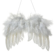 Clayre & Eef | Hanger Vleugels Wit 20x1x16 cm | 66135