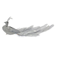 Clayre & Eef | Decoratie Vogel Zilverkleurig Grijs 30x9x9 cm | 66143