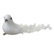 Clayre & Eef | Decoratie Vogel (Set van 2) Wit 19x9x10 cm | 66144