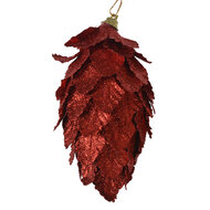 Clayre & Eef | Kerstdecoratie Bloem (set 3) Rood ø 7x13 cm | 66173R