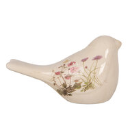 Clayre & Eef | Decoratie beeld Vogel Beige Roze 16x7x9 cm | 6CE1953S