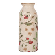 Clayre & Eef | Vaas Beige Rood ø 8x20 cm | 6CE2021