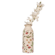 Clayre & Eef | Vaas Beige Rood ø 8x20 cm | 6CE2021