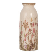 Clayre & Eef | Vaas Beige Roze ø 8x20 cm | 6CE2029
