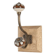 Clayre & Eef | Wandhaak Bruin 10x11x18 cm | 6H2395