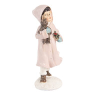 Clayre & Eef | Kerstdecoratie Kind Roze Wit 6x4x12 cm | 6PR5727