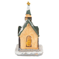 Clayre & Eef | Decoratie Huisje met LED Oranje Groen 6x5x9 cm | 6PR5736