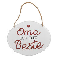 Clayre & Eef | Tekstbord Wit Rot 18x1x15 cm | 6Y5686