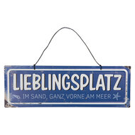 Clayre & Eef | Tekstbord Blauw Wit 30x1x10 cm | 6Y5690