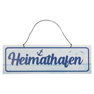 Clayre & Eef | Tekstbord Wit Blauw 30x1x10 cm | 6Y5691