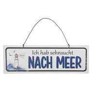 Clayre & Eef | Tekstbord Wit Blauw 30x1x10 cm | 6Y5692