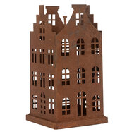 Clayre & Eef | Decoratie Huis (set van 2) Bruin 11x11x21 / 8x8x16 cm | 6Y5775