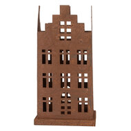Clayre & Eef | Decoratie Huis (set van 2) Bruin 11x11x21 / 8x8x16 cm | 6Y5775