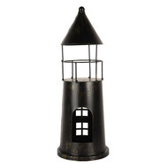 Clayre & Eef | Decoratie Vuurtoren Zwart ø 16x45 cm | 6Y5790