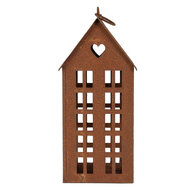 Clayre & Eef | Decoratie Huis Bruin 13x11x30 cm | 6Y5792