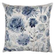 Clayre & Eef | Kussenhoes Wit Blauw 45x45 cm | KT021.401
