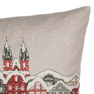Clayre & Eef | Kussenhoes Beige Rood 45x45 cm | KT021.409