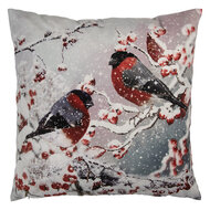 Clayre & Eef | Kussenhoes Grijs Rood 45x45 cm | KT021.413
