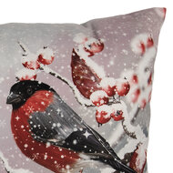Clayre & Eef | Kussenhoes Grijs Rood 45x45 cm | KT021.413