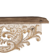Clayre & Eef | Wandrek Wit Bruin (set van 2) 70x18x22 / 60x14x19 cm | 5H0713