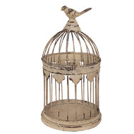 Clayre & Eef | Vogelkooi Decoratie Set van 2 Bruin Beige ø 32x60 / ø 23x40 cm | 5Y1283
