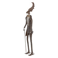 Clayre & Eef | Decoratie Rendier Bruin Grijs 27x15x84 cm | 5Y1328
