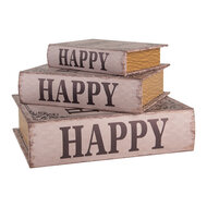 Clayre & Eef | Opbergdoos Beige Bruin (3) 27x22x7 / 22x17x6 / 17x12x4 cm | 66255