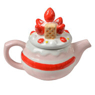 Clayre & Eef | Theepot Roze Wit 17x10x13 cm / 325 ml | 6CETE0183
