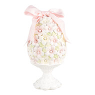 Clayre & Eef | Decoratie Beeld Ei Roze Wit ø 10x20 cm | 6PR5145