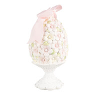 Clayre & Eef | Decoratie Beeld Ei Roze Wit ø 10x20 cm | 6PR5145