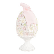 Clayre & Eef | Decoratie Beeld Ei Roze Wit ø 10x20 cm | 6PR5145