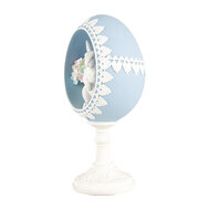 Clayre & Eef | Decoratie Beeld Ei Blauw Wit 11x9x21 cm | 6PR5146