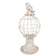 Clayre & Eef | Decoratie beeld Vogel Grijs Ø 20x44 cm | 6PR5151