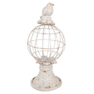 Clayre & Eef | Decoratie beeld Vogel Grijs Ø 20x44 cm | 6PR5151