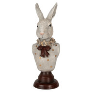 Clayre & Eef | Decoratie Beeld Konijn Grijs Bruin 13x12x39 cm | 6PR5362
