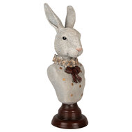 Clayre & Eef | Decoratie Beeld Konijn Grijs Bruin 13x12x39 cm | 6PR5362
