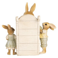 Clayre & Eef | Decoratie Konijn Beige Groen 18x11x17 cm | 6PR5451