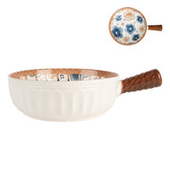 Clayre & Eef | Schaal Wit Bruin 22x16x6 cm / 500 ml | 6CE2171