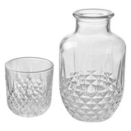Clayre & Eef | Karaf met glas Transparant ø 9x19 cm / 150 ml / 550 ml | 6GL4720