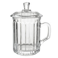 Clayre & Eef | Mok met deksel Transparant 11x9x15 cm / 250 ml | 6GL4727