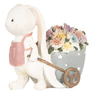 Clayre & Eef | Decoratie Konijn Wit Roze 11x6x10 cm | 6PR5148