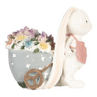 Clayre & Eef | Decoratie Konijn Wit Roze 11x6x10 cm | 6PR5148