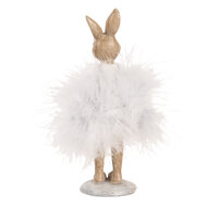 Clayre & Eef | Decoratie Konijn Beige Grijs 6x6x17 cm | 6PR5250