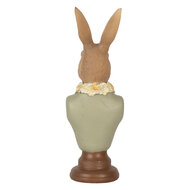 Clayre & Eef | Decoratie Beeld Konijn Bruin Groen 6x5x18 cm | 6PR5364